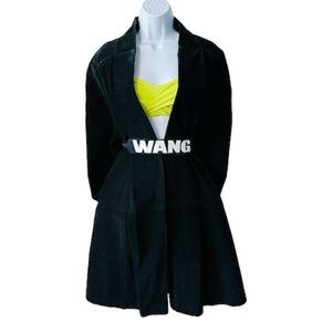 Lovely Black Genuine Leather Suede Swing Jacket Size 14